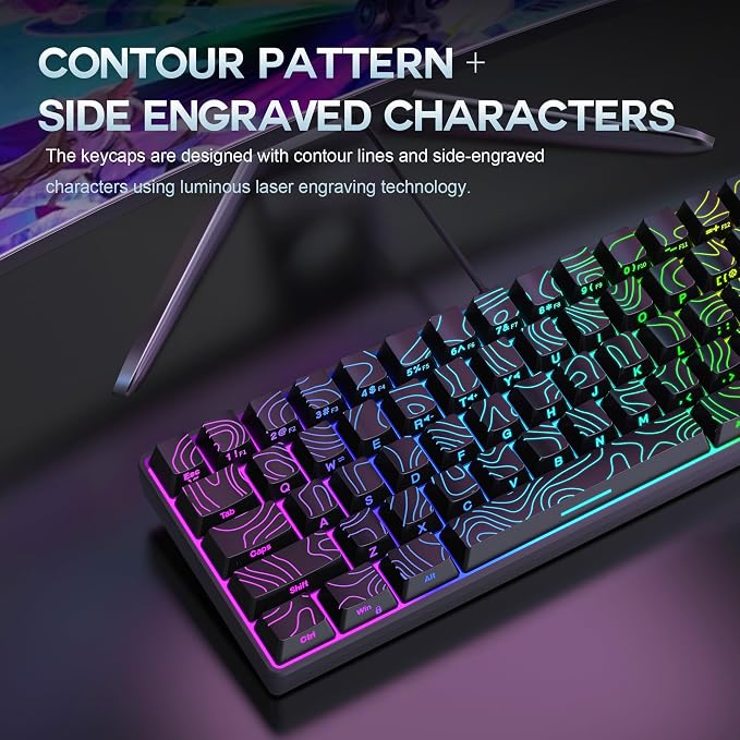 Snpurdiri 65% Wired Small Gaming Keyboard RGB 68-Key (Black) | Mini Gaming Keyboard Backlit Ultra-Compact , for PC/Mac Gamer, Typist, Travel, Easy to Carry on Business Trip - Image 5
