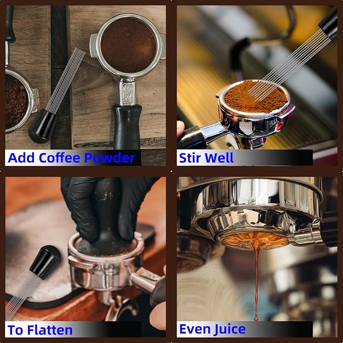 Wdt Tool, Espresso Coffee Stirrer 12 Needles 0.4mm Espresso Distribution Tools with Stand, Espresso Coffee Distributor - Image 5