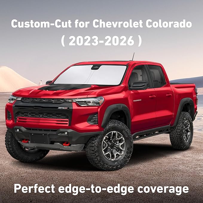 EcoNour Windshield Sunshade Compatible for Chevrolet Colorado 2023-2024 2025 2026, Sun Visor for Front Windshield & Window Sun Shade Cover, UV Heat Blocker & Protector, Car Accessories - Image 2