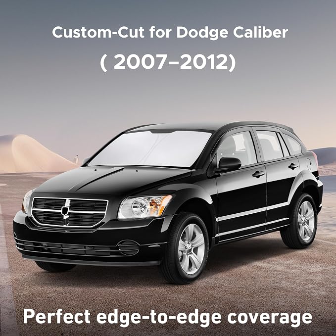 EcoNour Windshield Sunshade Compatible for Dodge Caliber 2007-2010 2011 2012, Sun Visor for Front Windshield & Window Sun Shade Cover, UV Heat Blocker & Protector, Car Accessories - Image 2