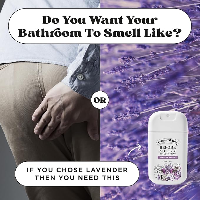 Poo-Pourri Before-You-Go Pocket Toilet Spray, Travel Essentials, Lavender Vanilla, 1 Fl Oz, Up to 50 Uses, On-The-Go Bathroom Odor Deodorizer with Essential Oils, TSA Approved Size - Image 8