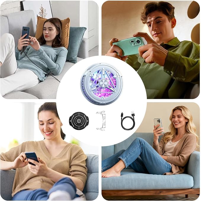 Phone Cooling Fan Plug-in – Portable Semiconductor Magnetic Cooler, Temperature Display&Light Laptops Tablet, Home Vlogging Outdoor Live Streaming | Laptops Tablet Home Vlogging Outdoor Live Stre - Image 4