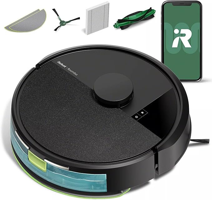 iRobot Roomba 105 Combo Robot Vacuum & Mop - Easy to use, Intense Power-Lifting Suction, LiDAR Navigation, Multiple Cleaning Modes, Avoids Mopping Carpets, Self-Charging | 70x Suction, Clearview Lidar Mapping, Vac and Mop Modes, Carpet-Detect Avoids Rugs by Unknown