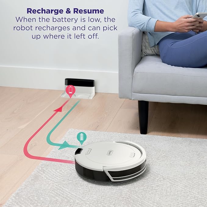 Shark Navigator Robot Vacuum with SmartPath Navigation and Self-Cleaning Brushroll, Powerful Suction, for Carpets & Hard Floors, White, AV2120 - Image 7