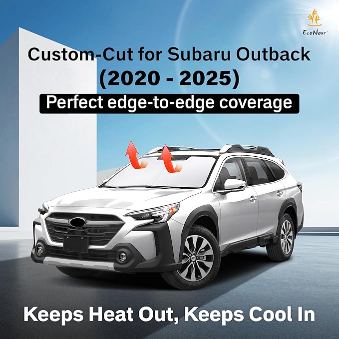 EcoNour Windshield Sunshade Compatible for Subaru Outback 2020-2023 2024 2025, Sun Visor for Front Windshield & Window Sun Shade Cover, UV Heat Blocker & Protector, Car Accessories - Image 2