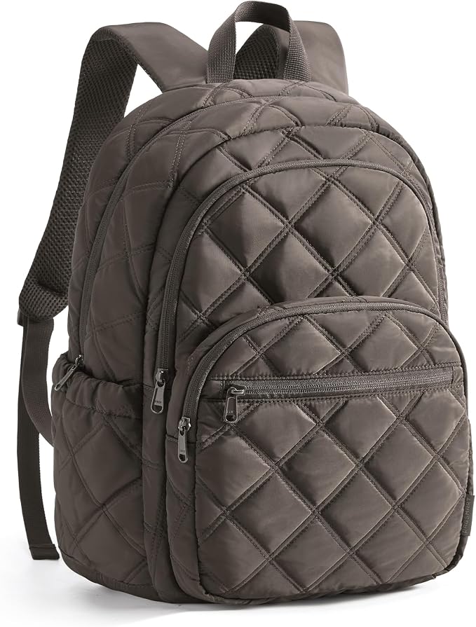 BAGSMART College Laptop Backpack,Cute Travel Backpack for Women,Quilted Computer Bookbag by BAGSMART