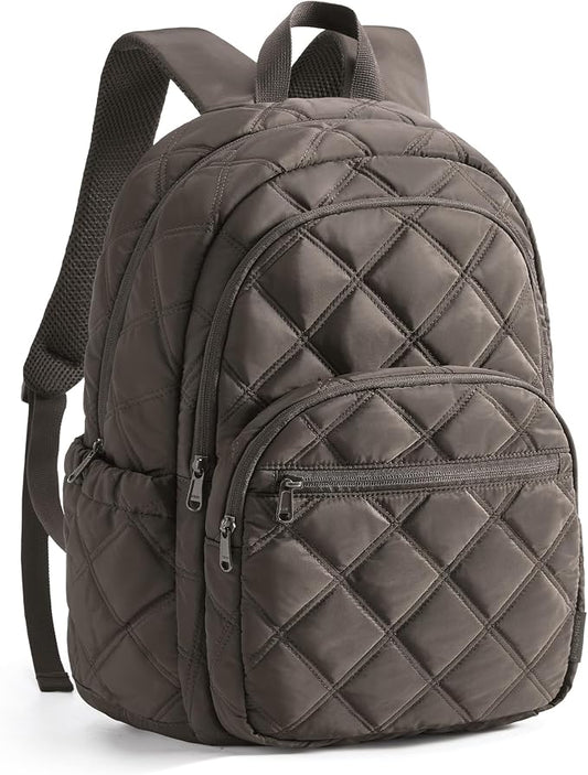 BAGSMART College Laptop Backpack,Cute Travel Backpack for Women,Quilted Computer Bookbag by BAGSMART