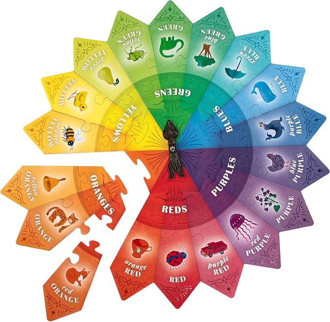 eeBoo: Color Puzzle Spinner Game - 24 Color Puzzle Pieces, Learn Color Families, Educational Cooperative Childrens Game, Kids Ages 3+, 1-3 Players - Image 3