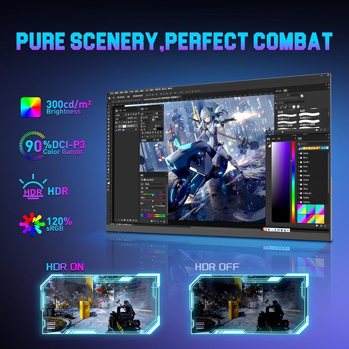SANSUI Gaming Monitor, 24.5" 300hz 240hz FHD 1080P 1ms FPS PC Monitor Gaming, HDR, FreeSync, DisplayPort x2 HDMI x2, Fast IPS, 120% sRGB, Audio Jack, VESA Support, Desktop Compatible(ES-G25X1 PRO) - Image 4
