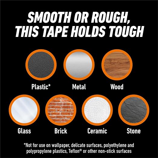 Gorilla Invisible Hold Mounting Tape, 1" x 150" (Pack of 4), Holds up to 15 lbs, Clear Double-Sided Tape for Strong, Permanent Bond, Discreet Adhesive for Classroom and Study Space Setup - Image 3