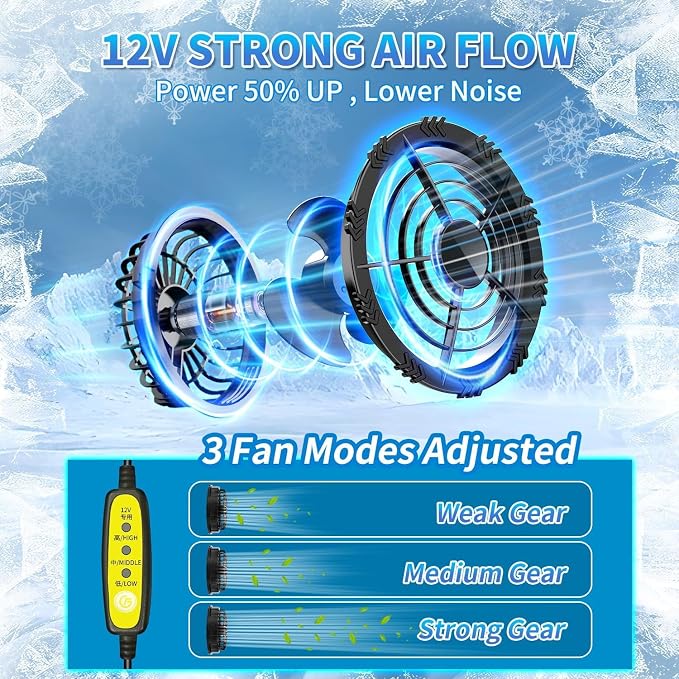 Cooling Vest with 30,000mAh Battery Pack,2 High-Speed Cooling Fans Jacket Air Conditioned Workwear for Summer - Image 3