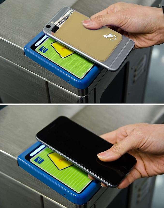 Phone Wallet - Adhesive Card Holder - Cell Phone Pouch - Stick on Lycra Pocket by Gecko - Carry Credit Cards and Cash - Image 6