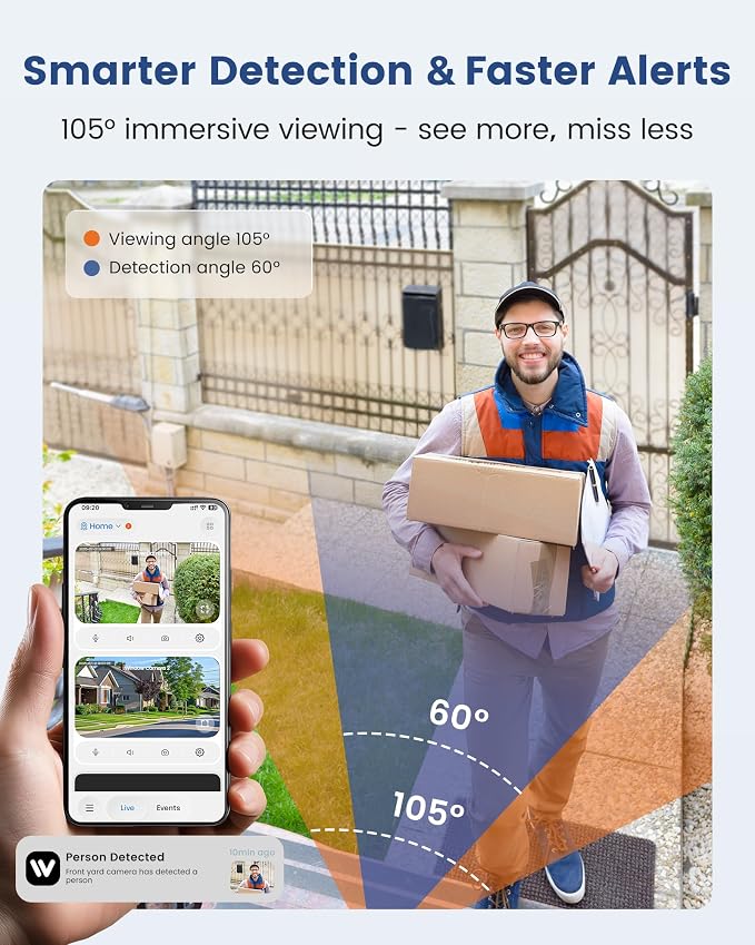 2K Window Camera, WiFi 6 Indoor Camera for Home Security, Full-Color Night Vision, Motion Detection, Anti-Glare Through Glass, No Drill, 24/7 Recording, Renter-Friendly - Image 7