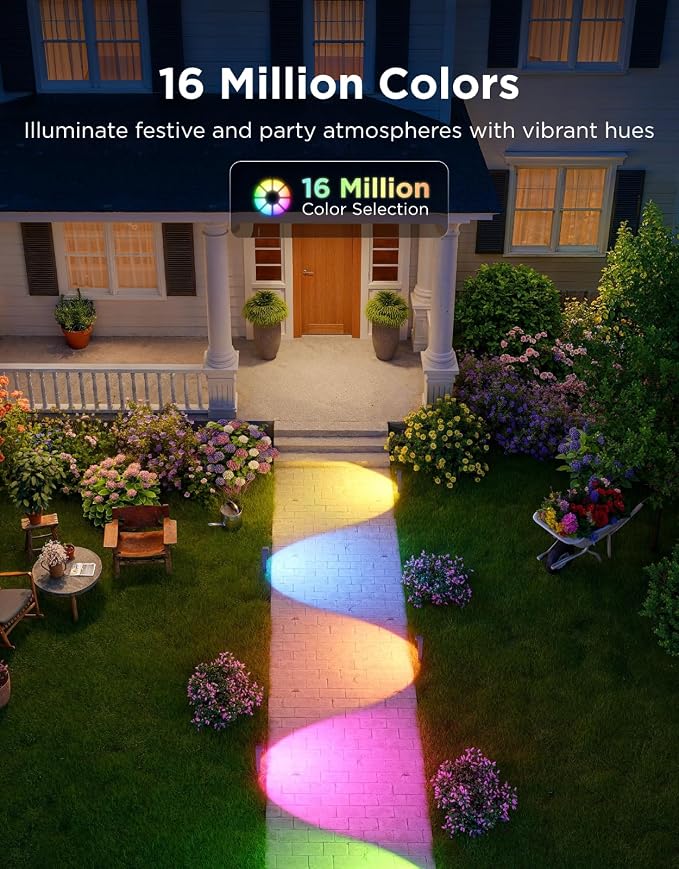 Govee Outdoor Pathway Lights 2 Lite, 4 Pack, 190 lumens, IP67 Waterproof | 16 Million Colors, 60+ Scene Modes, for Path, Landscape Lighting, Outdoor, Compatible with Alexa, Google Assistant, Matter - Image 2