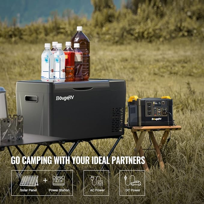 BougeRV 12 Volt Refrigerator 12V Car Fridge 23 Quart Portable Freezer Compressor Cooler 12/24V DC 110~240V AC for Truck Van RV SUV Boat Travel Camping Road Trips Tailgating -8℉~50℉ (Black) - Image 5
