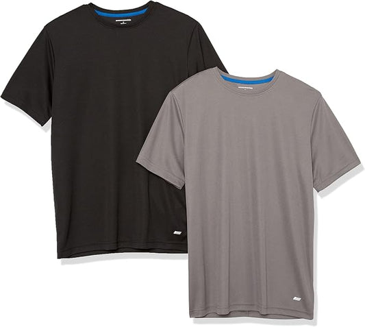 Amazon Essentials Men's Moisture Wicking Breathable Active Performance Tech Gym T-Shirts, Pack of 2 by AmazonEssentials