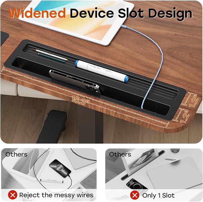 Small Mobile Standing Desk with Drawer, 23.6" x 19.7" Top | Height Adjustable Portable Laptop Desk with Wheels & Cup Holder, Sit Stand Computer Workstation for Compact Space, Dark Wood - Image 6
