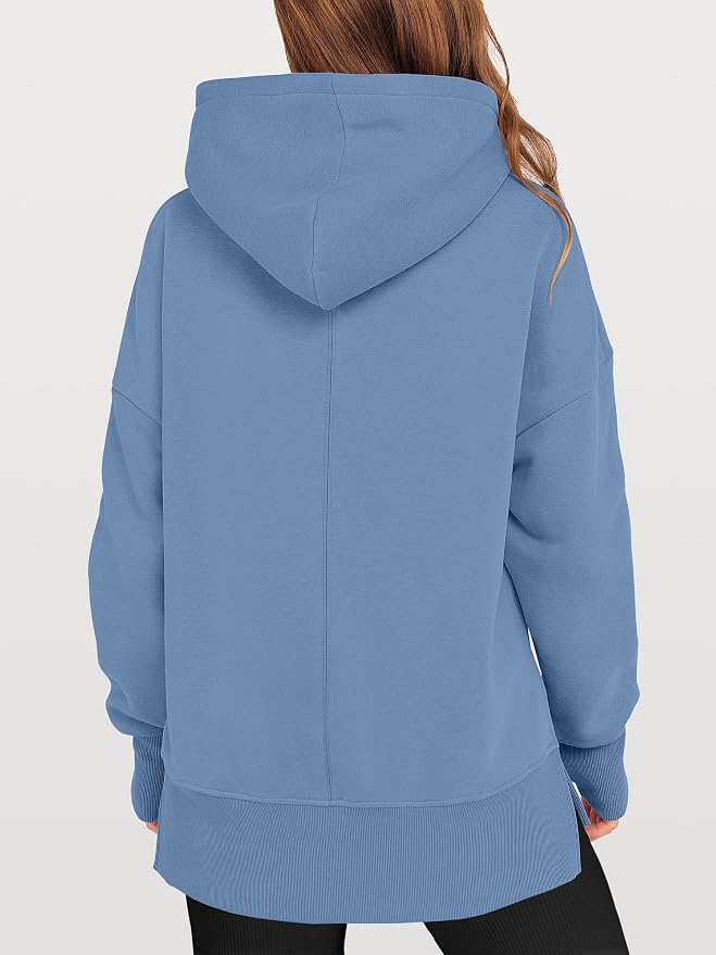ANRABESS Womens Oversized Hoodies Long Sleeve Fleece Side Slit Hooded Sweatshirts Pullover 2026 Fall Outfits Y2K Clothes - Image 5