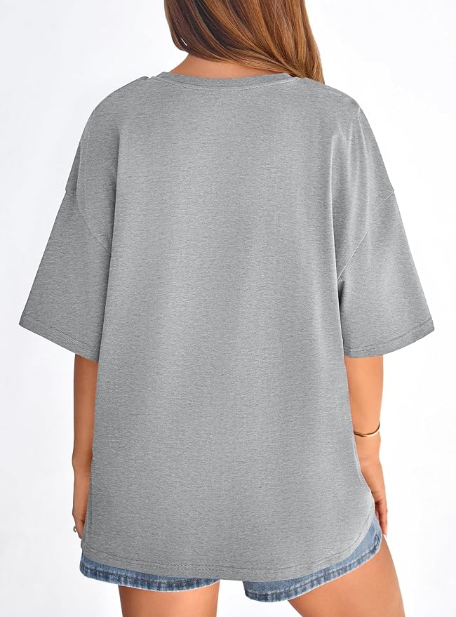 PRETTYGARDEN Womens 2026 Spring Going Out Tops Casual Short Sleeve Crewneck Loose Fit Basic Oversized T Shirts Summer Outfits - Image 6