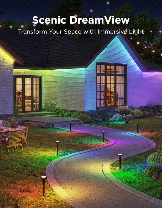 Govee Outdoor Pathway Lights 2, IP66 Waterproof, 60+ Scene Modes | for Yard, Garage, Garden, Lawn, Outdoor Decor, Works with Alexa, Google Assistant, Matter, Wired 4 Pack - Image 2