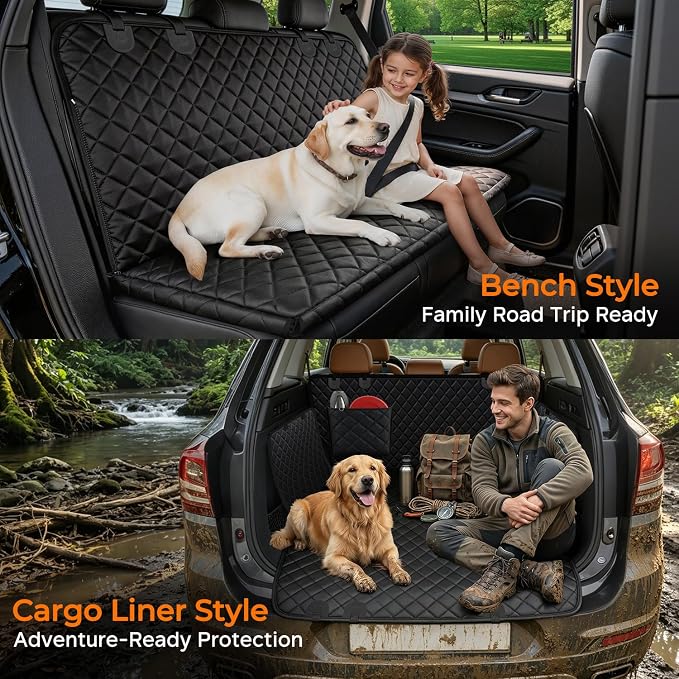 URPOWER Dog Car Seat Cover for Pets 100% Waterproof Seat Cover Hammock 600D Heavy Duty Scratch Proof Nonslip Durable Soft Back Seat Covers for Cars Trucks and SUVs - Image 5