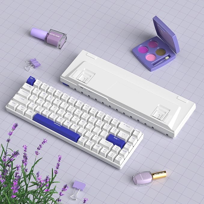 MageGee Portable 60% Mechanical Gaming Keyboard, RGB Backlit Compact 68 Keys Wired Mini Keyboard for Laptop PC Mac, Hot Swappable, Blue Whale Switch - White - Image 6