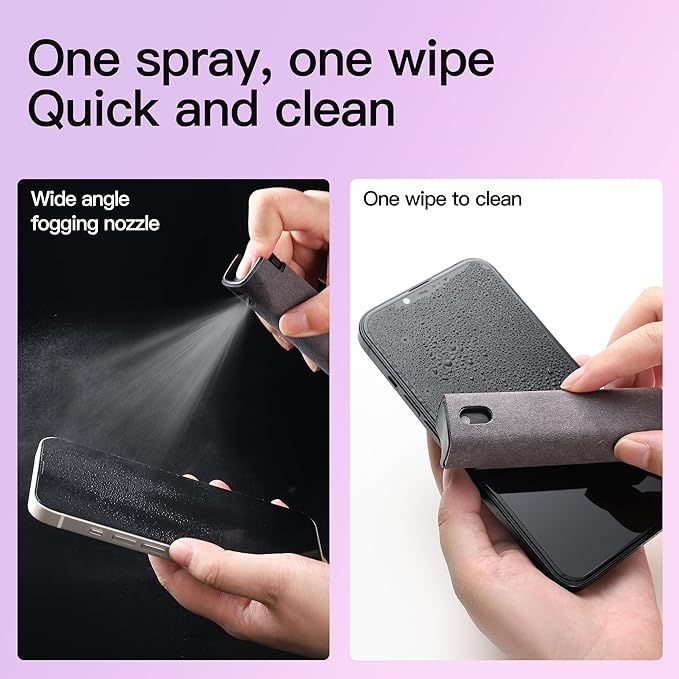 CUIUD Screen Cleaner Kit 4 Pcs, Two in One Screen Cleaner Spray and Wipe, Touchscreen Mist Cleaner Spray Bottle for Phone/Laptop/Tablet/TV/Monitor/Car Screens - Image 3