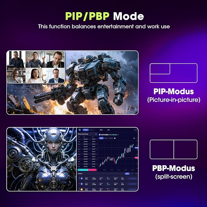 Amzfast 32" 4K 120Hz 1ms Curved Gaming Monitor, 3840x2160 UHD, PIP/PBP, Adaptive Sync, 130% sRGB, 3000:1 Contrast, HDR, 300nits, 1500R, HDMI2.1(VRR)& DP1.4, Built-in Speaker, Eyes Care, VESA Mount - Image 7