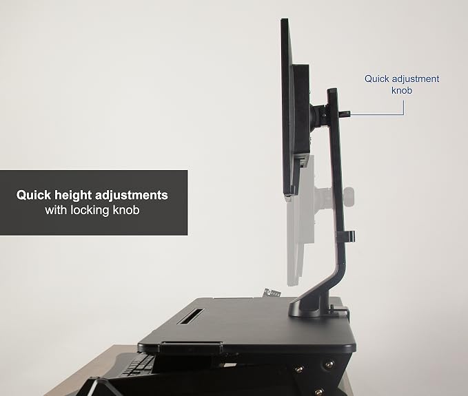 VIVO Adjustable Single Monitor Mount for Sit-Stand Workstation, Desk Converter, Monitor Arm Fits 1 Screen up to 32 inches, STAND-V001U - Image 6