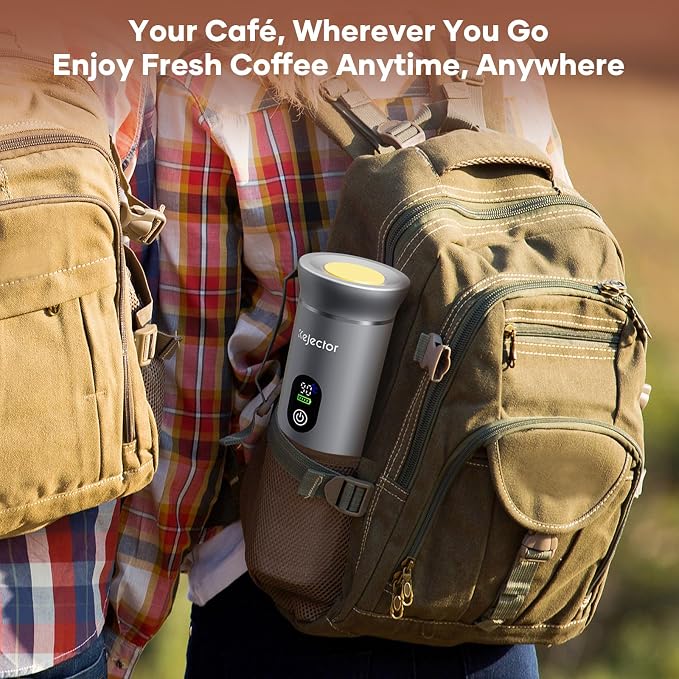 kejector Portable Coffee Maker Espresso Machine for Travel Nano Car Coffee Maker Compatible with Ground Coffee & Capsule for RV, Hiking Camping Office, Travel Espresso Maker Electric Coffee Machine - Image 7