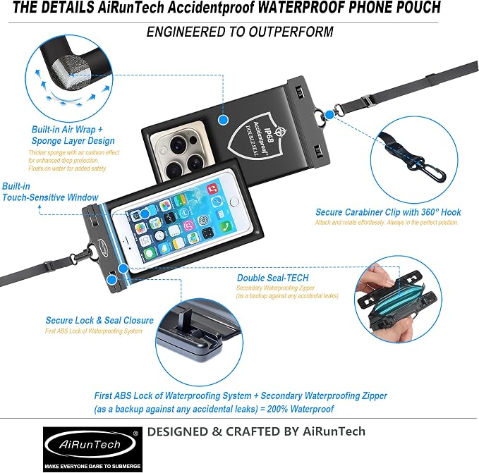 AiRunTech Universal Waterproof Phone Pouch, Beach Essential Accessories Protector iPhone Passport Money Sandproof,Swimming Sup Surfing Jetski Must Haves - Image 6