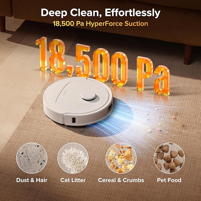 roborock 2026 New Qrevo S Pro Robot Vacuum and Mop, 18,500Pa Suction | Multifunctional Dock with 167℉ Mop Self-Cleaning, Smart Obstacle Avoidance, Anti-Tangle Brush, Liftable Spinning Mop, White - Image 3