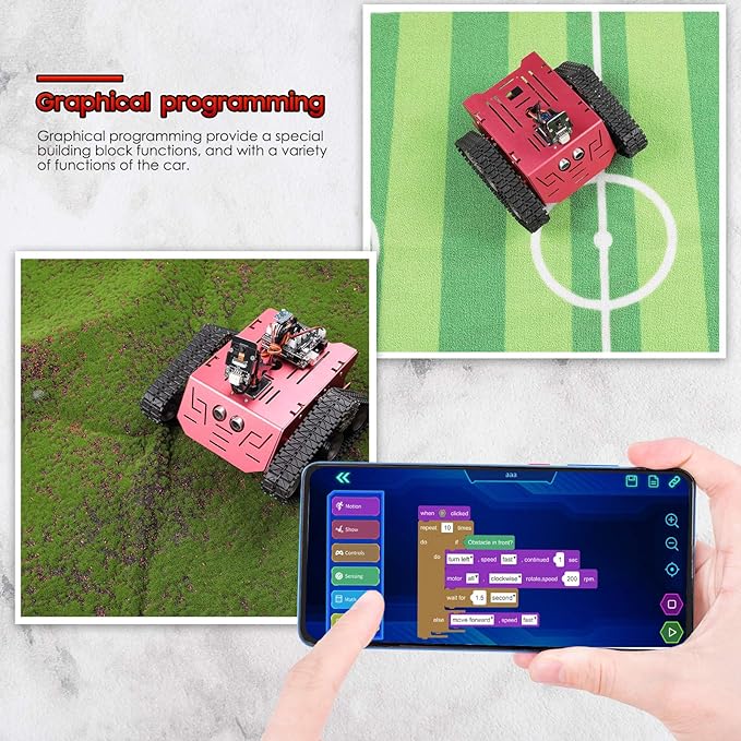 ELEGOO Conqueror Robot Tank Kit with UNO R3, Compatible with Arduino | WiFi FPV Camera, Obstacle Avoidance, Line Tracking Mode, STEM Toys & Projects for Kids, Remote Control, Auto-follow - Image 4