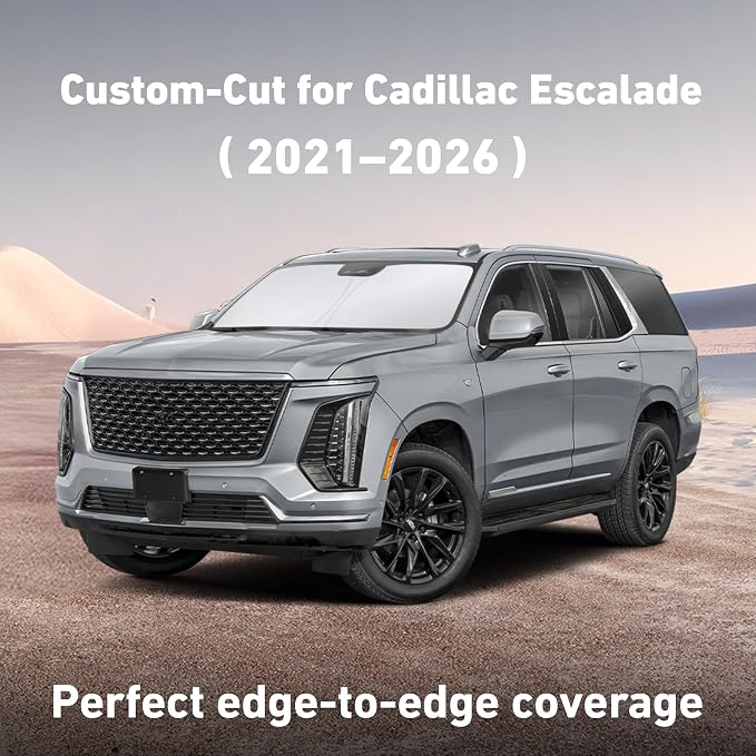EcoNour Windshield Sunshade Compatible for Cadillac Escalade 2021-2024 2025 2026, Sun Visor for Front Windshield & Window Sun Shade Cover, UV Heat Blocker & Protector, Car Accessories - Image 2