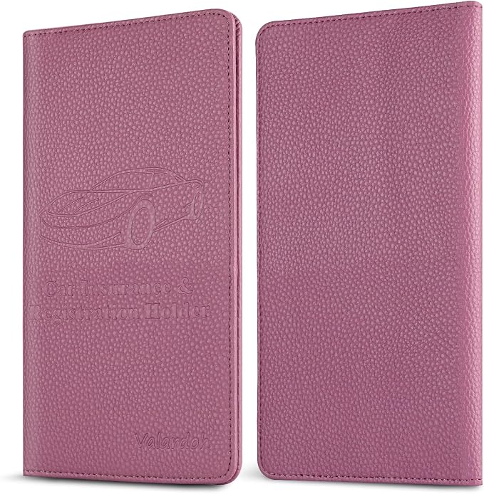 Valardoh Premium Car Registration and Insurance Card Holder, Car Document Holder for Cards, Driver License & other Essential Documents (Purple) - Image 5
