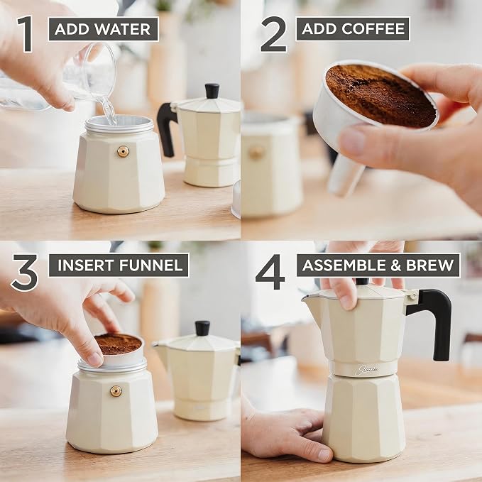 12 Cup Stovetop Espresso Maker Italian Moka Pot, Stove Top Cuban Coffee Maker, Greca Mocha Pot(Premium, 20 oz/600ml) - Image 5