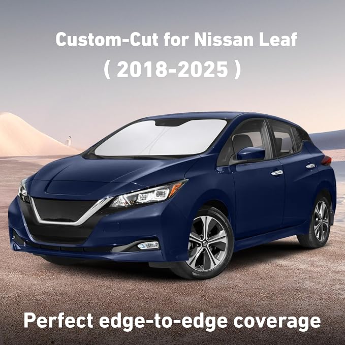 EcoNour Windshield Sunshade Compatible for Nissan Leaf 2018-2023 2024 2025, Sun Visor for Front Windshield & Window Sun Shade Cover, UV Heat Blocker & Protector, Car Accessories - Image 2