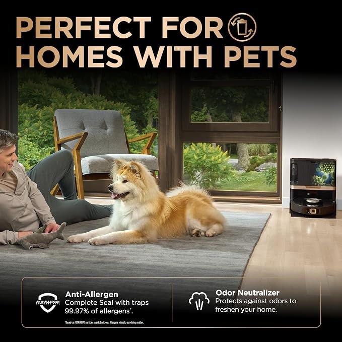 Shark PowerDetect NeverTouch Pro Robot Vacuum & Mop, Black,RV2820ZE | 5 PowerDetect Technologies, NeverStuck, NeverTouch Pro Base (Self-Empty 60-Day, Refill, Pad Wash/Dry), 360° LiDAR + 3D Sensor - Image 7