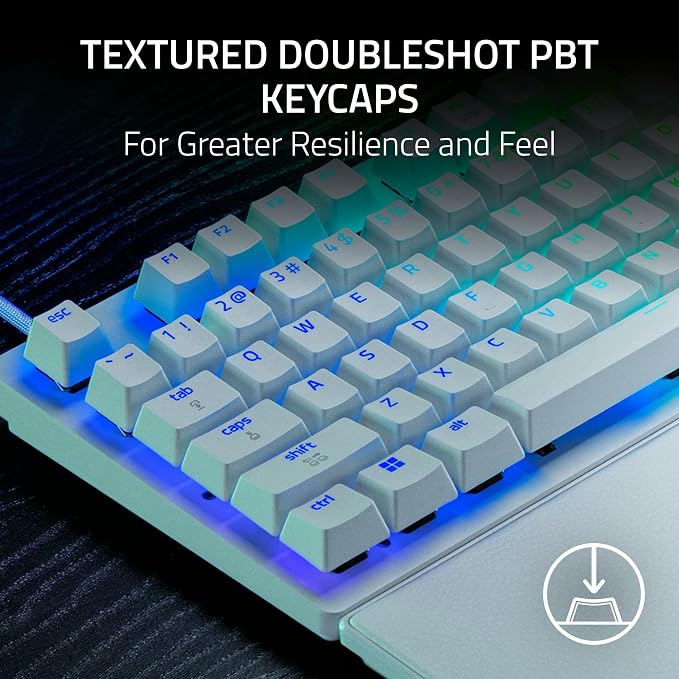 Razer Huntsman V3 Pro TKL 8KHz Esports Gaming Keyboard, White | Analog Optical Switches Gen 2, 8000 Hz Polling, Razer Snap Tap, Rapid Trigger, Adjustable Actuation, Media Controls - Image 9