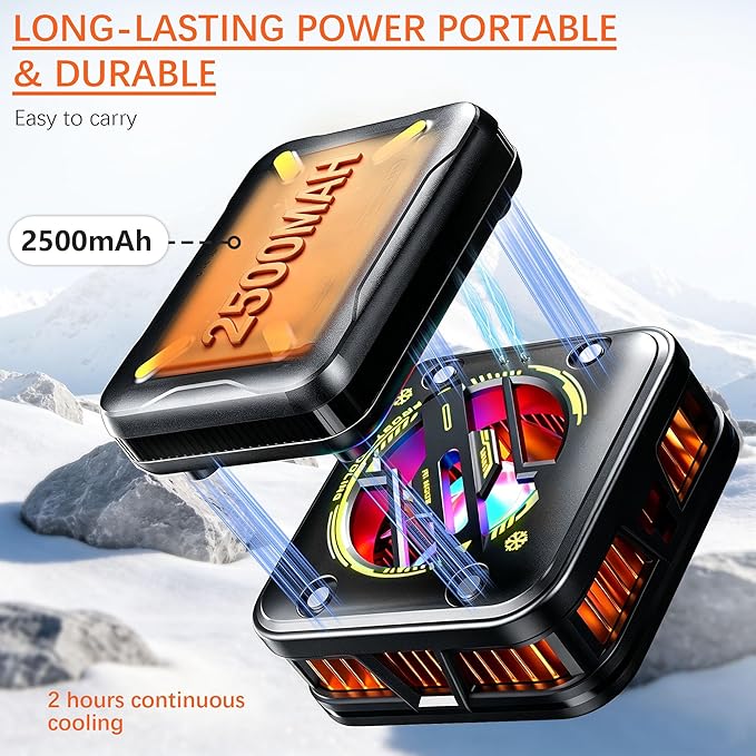 Wireless Magnetic Phone Cooler for Gaming & Streaming | Cordless Operation | Semiconductor Cooling | Digital Display | Quiet Fan | Travel & Outdoor Ready - Image 4