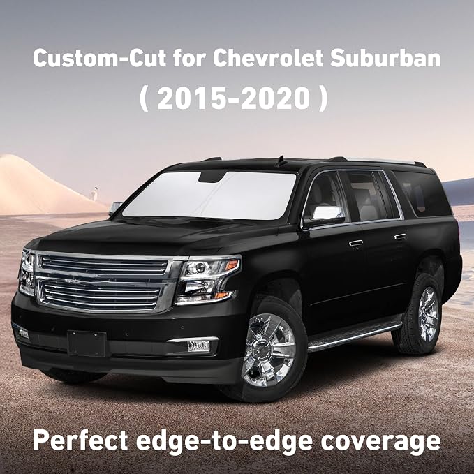 EcoNour Windshield Sunshade Compatible for Chevrolet Chevy Suburban/Tahoe, GMC Yukon XL, Yukon Denali XL 2015-2018 2019 2020, Sun Visor for Front Window Sun Shade Cover, UV Protector, Car Accessories - Image 2