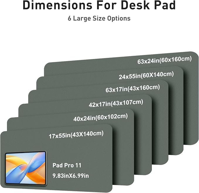 Aothia Faux Leather Desk Mat - Large Mouse Pad, Non-Slip PU Leather Blotter, Waterproof Writing Surface for Office and Home (Jungle Green, 42" x 17") - Image 5