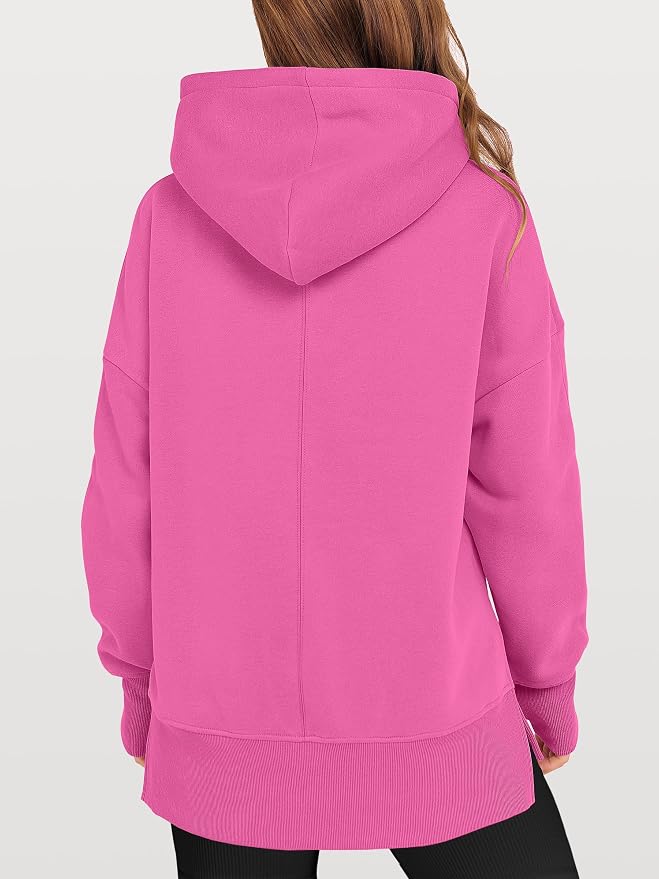 ANRABESS Womens Oversized Hoodies Long Sleeve Fleece Side Slit Hooded Sweatshirts Pullover 2026 Fall Outfits Y2K Clothes - Image 5