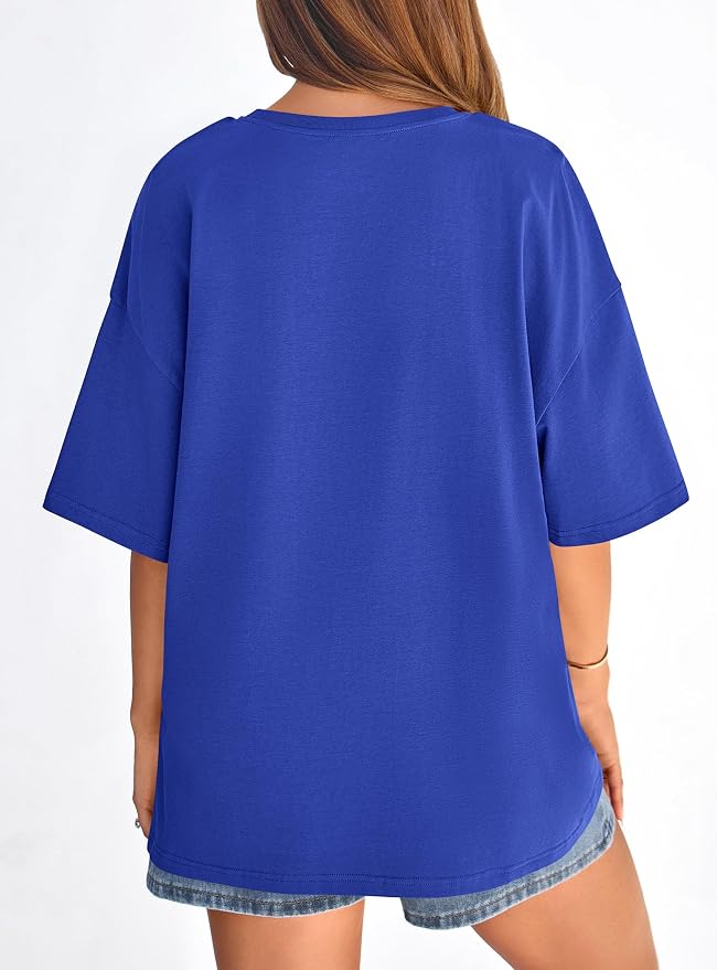 PRETTYGARDEN Womens 2026 Spring Going Out Tops Casual Short Sleeve Crewneck Loose Fit Basic Oversized T Shirts Summer Outfits - Image 6