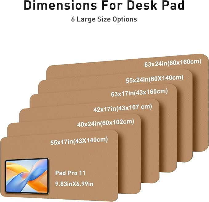 Aothia Faux Leather Desk Mat for Keyboard & Mouse (Khaki, 42" x 17") | Creates One Clean Surface For Your Keyboard, Mouse And Laptop, Helping Keep Your Workspace Organized Every Day - Image 5
