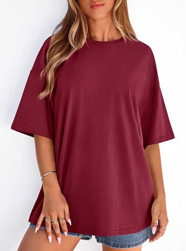 PRETTYGARDEN Womens 2026 Spring Going Out Tops Casual Short Sleeve Crewneck Loose Fit Basic Oversized T Shirts Summer Outfits - Image 7