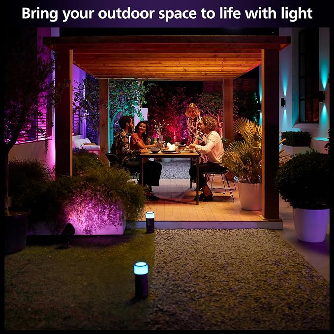 Philips Hue Calla Large Outdoor Pedestal Light (Low-Volt), (4.1 x 15.8 in) White & Color Pathway Light, Voice Control with Alexa, Apple Home & Google Assistant, Bridge Required - Image 4