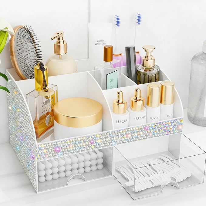 COMFYROOM Makeup Organizer, Bathroom Organizer (Bling White) by COMFYROOM