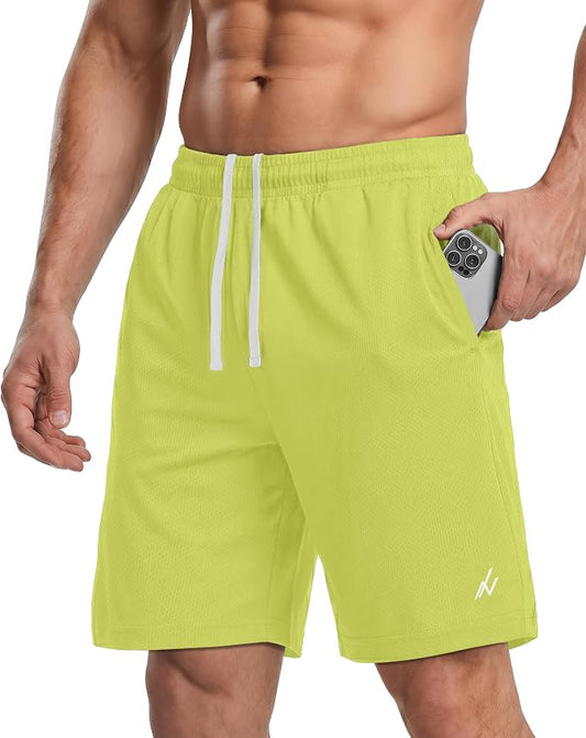 Quick Dry Knit Men's Athletic Shorts Loose-Fit Running Workout Gym Shorts by NYThreads