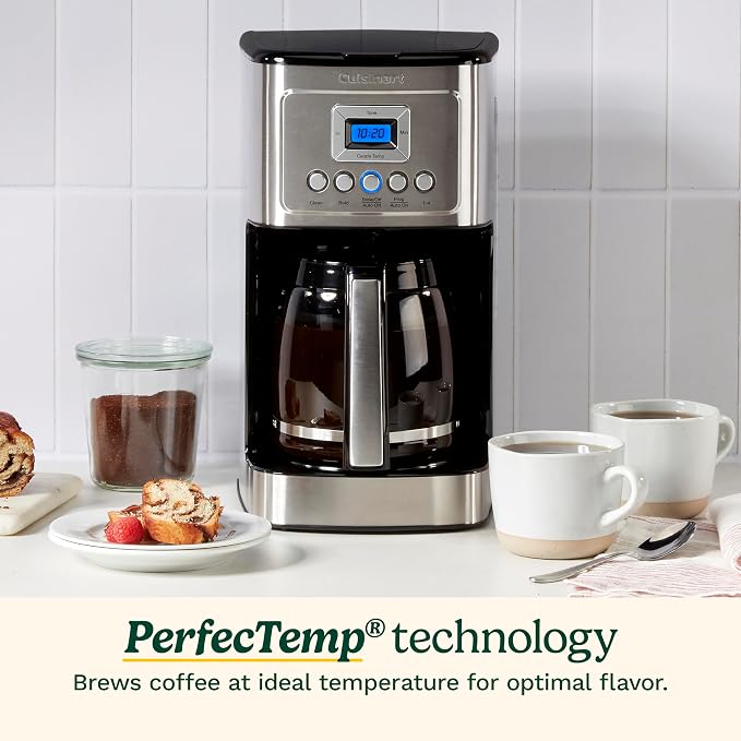 Cuisinart Coffee Maker, Programmable, Stainless Steel, 14-Cup Glass Carafe | PerfecTemp coffee machine with 1-4 cup settings, strength control, auto-off & a reusable gold tone filter, DCC-3200 - Image 2
